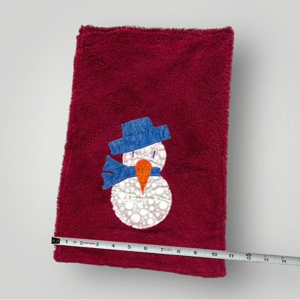 Lot/2 𝑯𝒂𝒏𝒅𝒎𝒂𝒅𝒆 Christmas Snowman Hand Towels 🎁